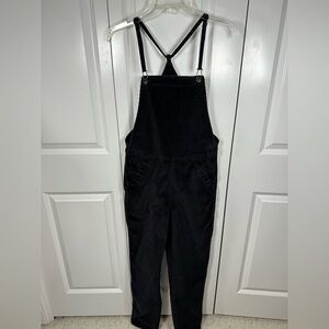 American Eagle Outfitters Black Corduroy Overalls